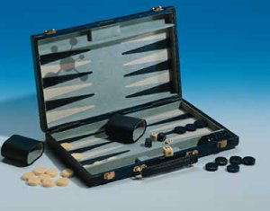 Backgammon Koffer Velour, gro