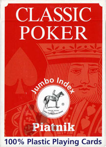 Classic Poker Plastik-Spielkarten Blau/Rot