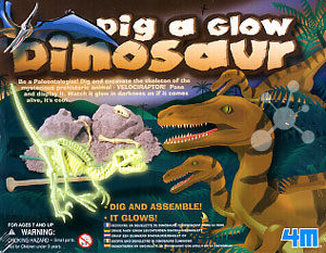 Dinosaurier Ausgrabung Velociraptor (leuchtend)