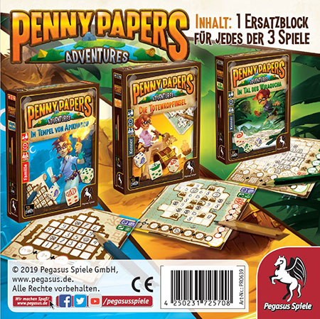 Penny Papers Adventure: Ersatzblöcke für 3 Spiele